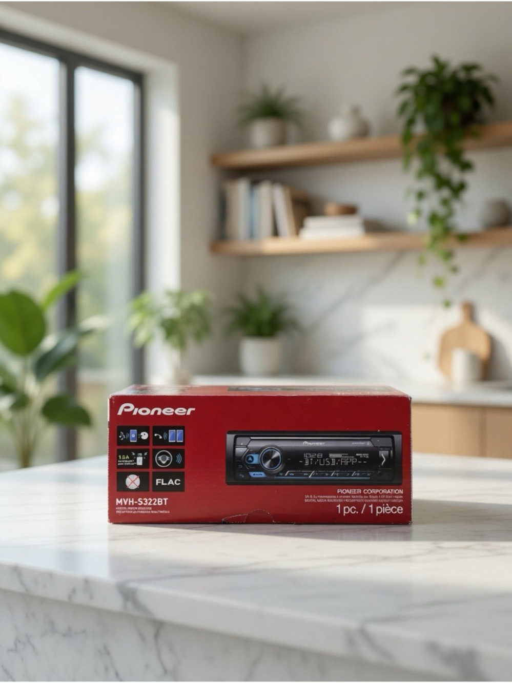 Pioneer MVH-S322BT Single DIN Digital Media Receiver with Bluetooth